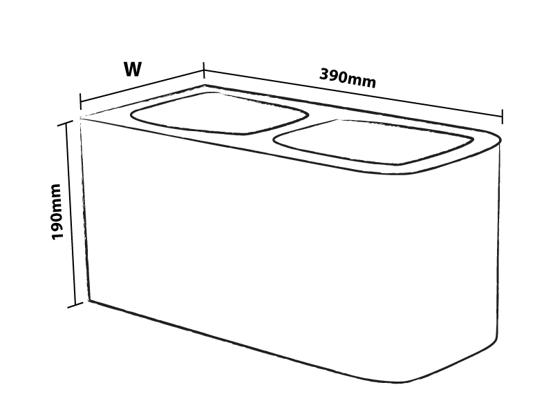 20CM Double Bullnose Block